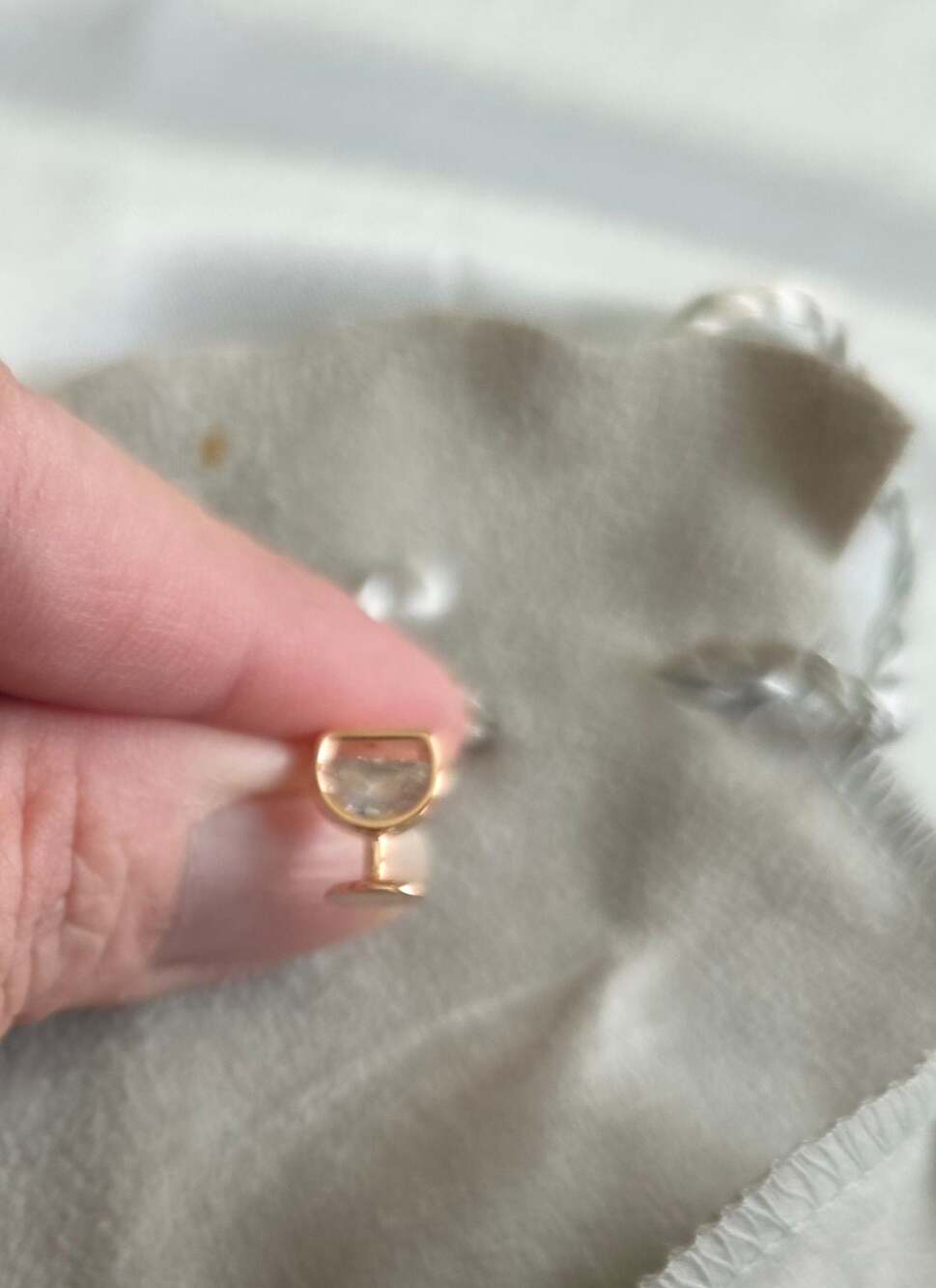 14k Rose Gold-Plated Wine Glass Stud Earrings With Swarovski Crystals